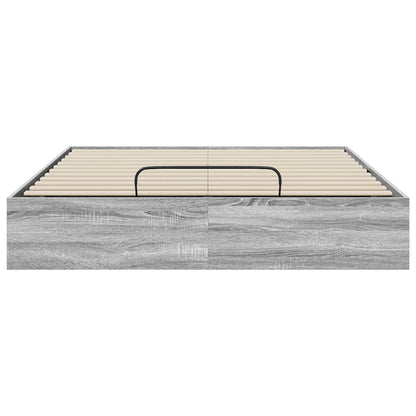 Ottoman Bed Frame Grey Sonoma 193 x 135 x 25 cm Engineered Wood