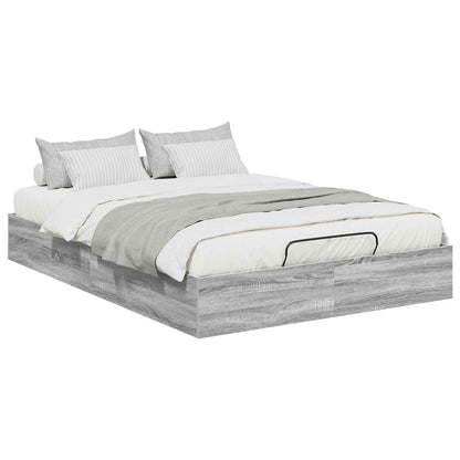 Ottoman Bed Frame Grey Sonoma 193 x 135 x 25 cm Engineered Wood