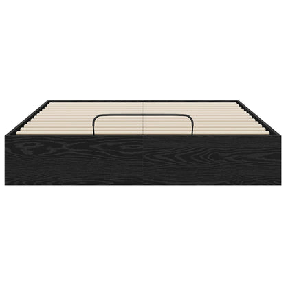 Ottoman Bed Frame Black Oak 193 x 120 x 25 cm Engineered Wood