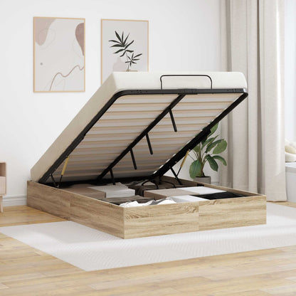 Ottoman Bed Frame Sonoma Oak 193 x 120 x 25 cm Engineered Wood