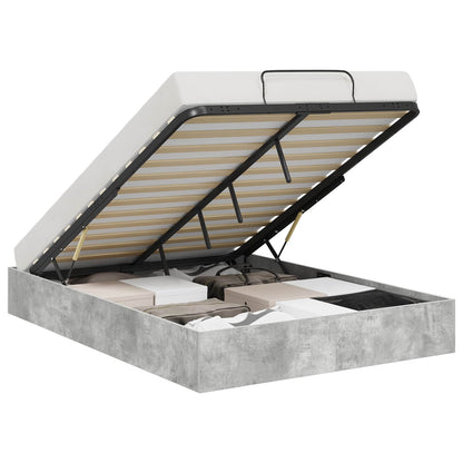 Ottoman Bed Frame Concrete Grey 120 x 190 cm Engineered Wood