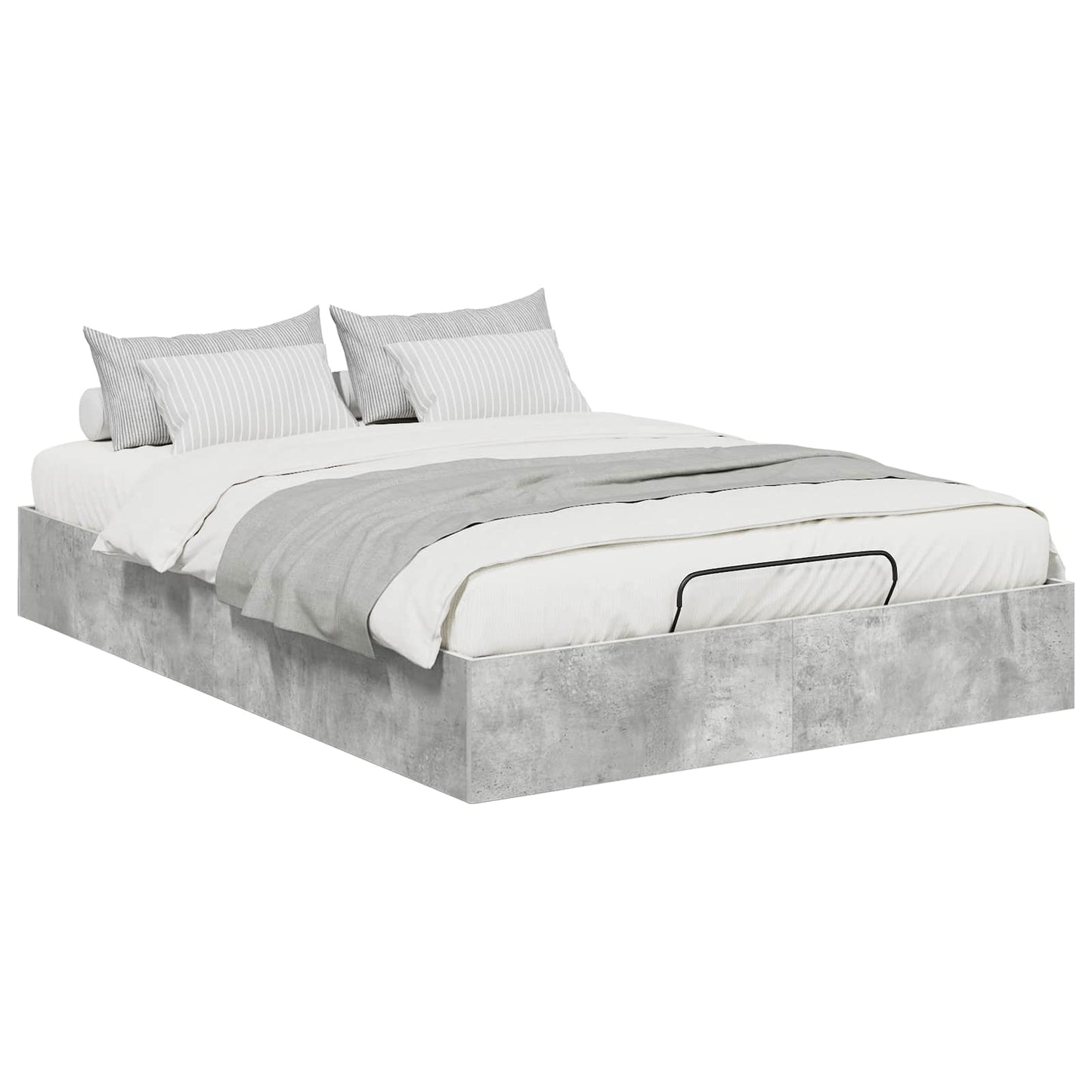 Ottoman Bed Frame Concrete Grey 120 x 190 cm Engineered Wood
