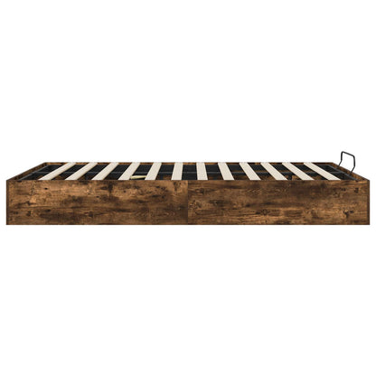 Ottoman Bed Frame Smoked Oak 193 x 120 x 25 cm Engineered Wood
