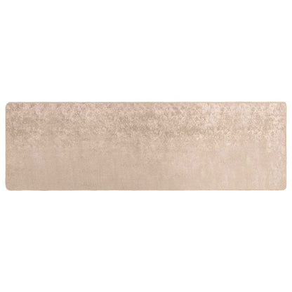 Rug Runner MARSA Beige 80 x 250 cm Polyester and PVC