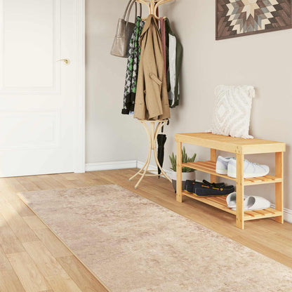 Rug Runner MARSA Beige 80 x 400 cm Polyester and PVC