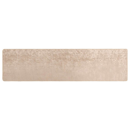 Rug Runner MARSA Beige 80 x 400 cm Polyester and PVC