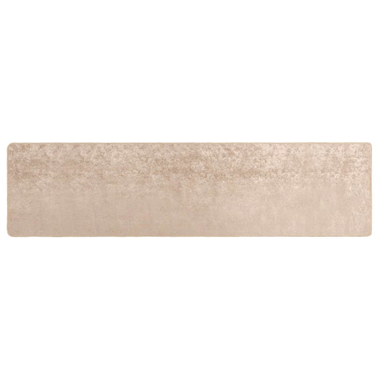 Rug Runner MARSA Beige 80 x 400 cm Polyester and PVC