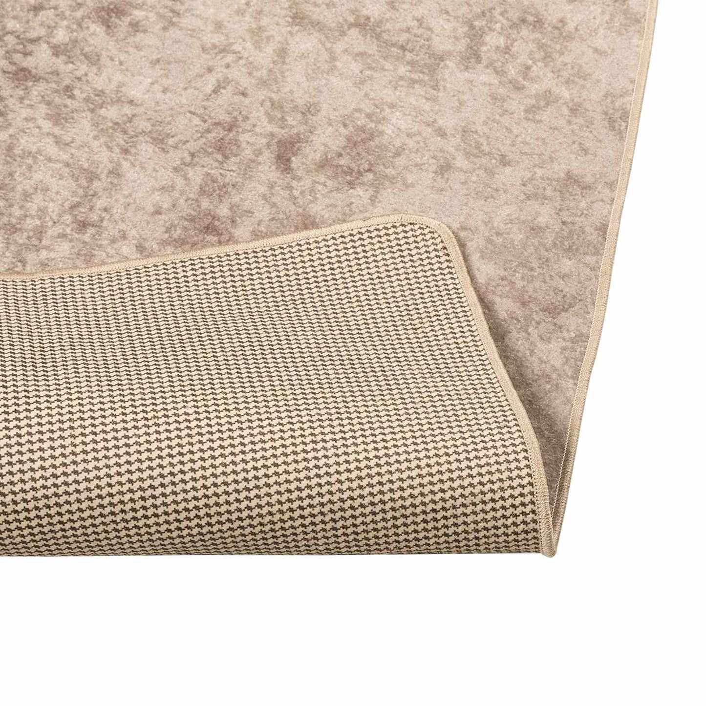 Rug Runner MARSA Beige 100 x 300 cm Polyester and PVC