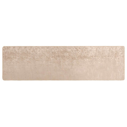 Rug Runner MARSA Beige 100 x 400 cm Polyester and PVC