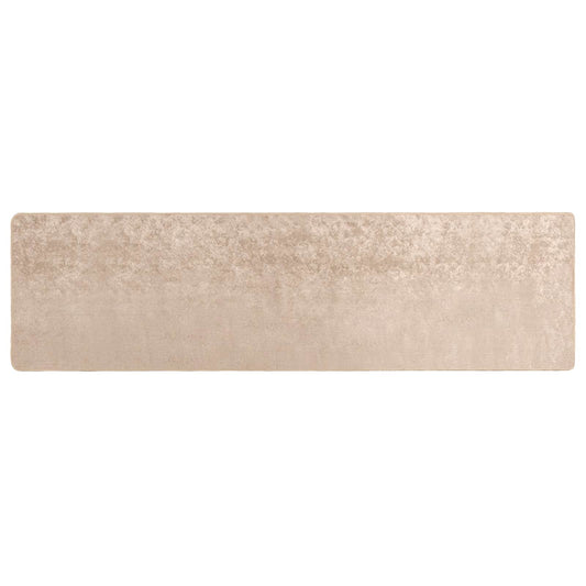 Rug Runner MARSA Beige 100 x 400 cm Polyester and PVC