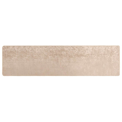 Rug Runner MARSA Beige 100 x 450 cm Polyester and PVC