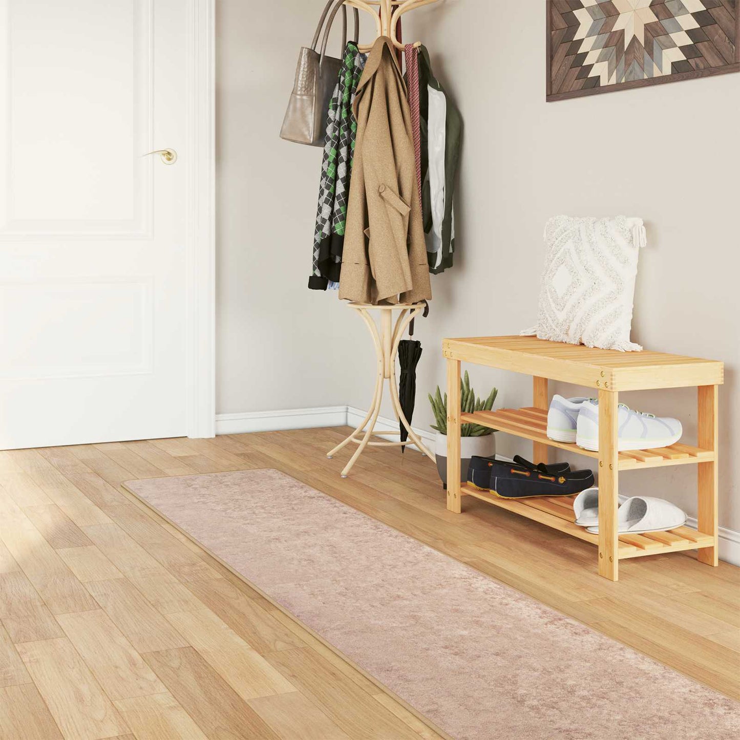 Rug Runner MARSA Sand 50 x 350 cm Polyester and PVC