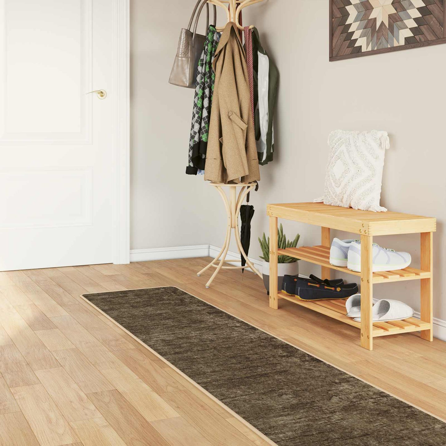 Rug Runner MARSA Forest Green 50 x 400 cm Polyester and PVC