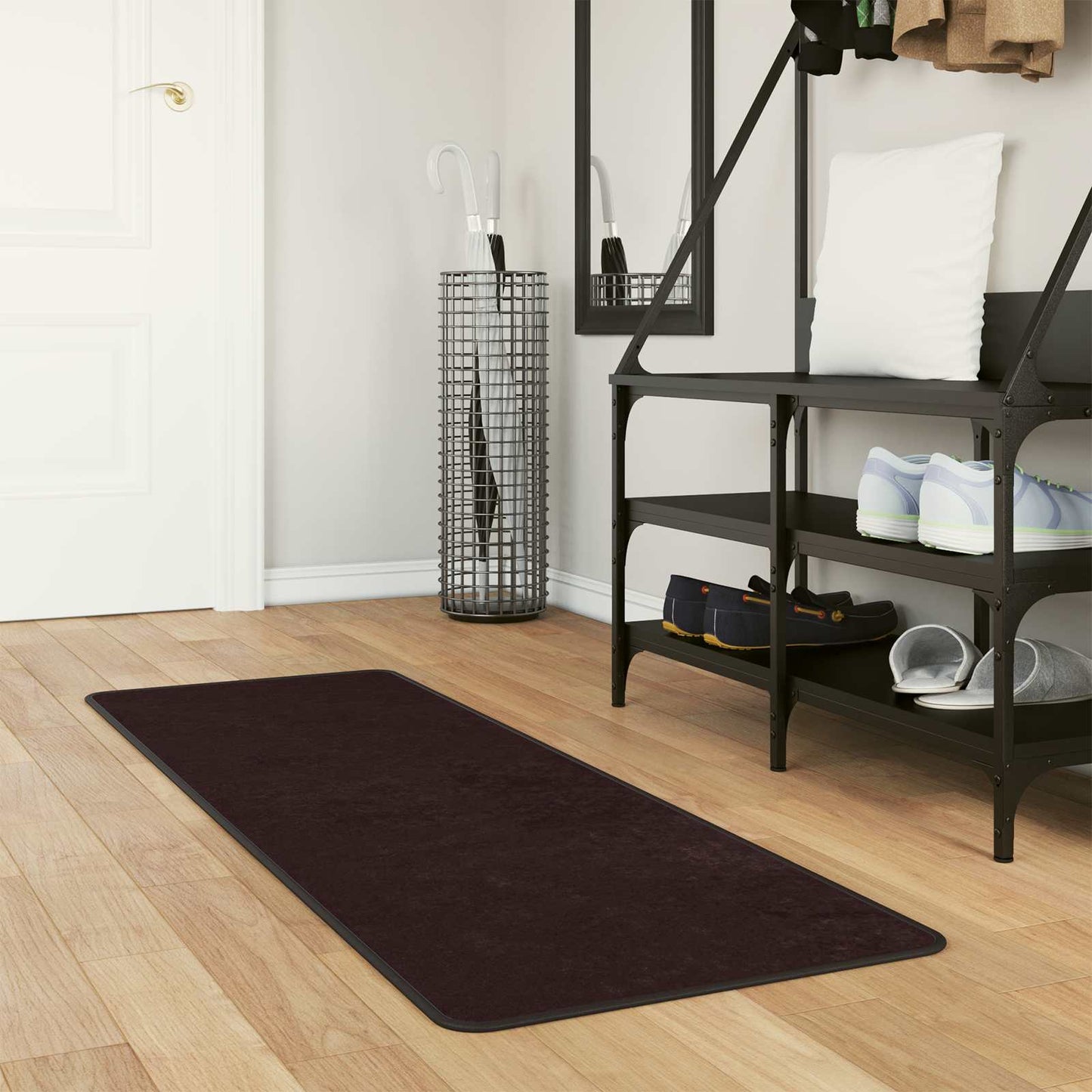 Rug Runner MARSA Anthracite 50 x 100 cm Polyester and PVC