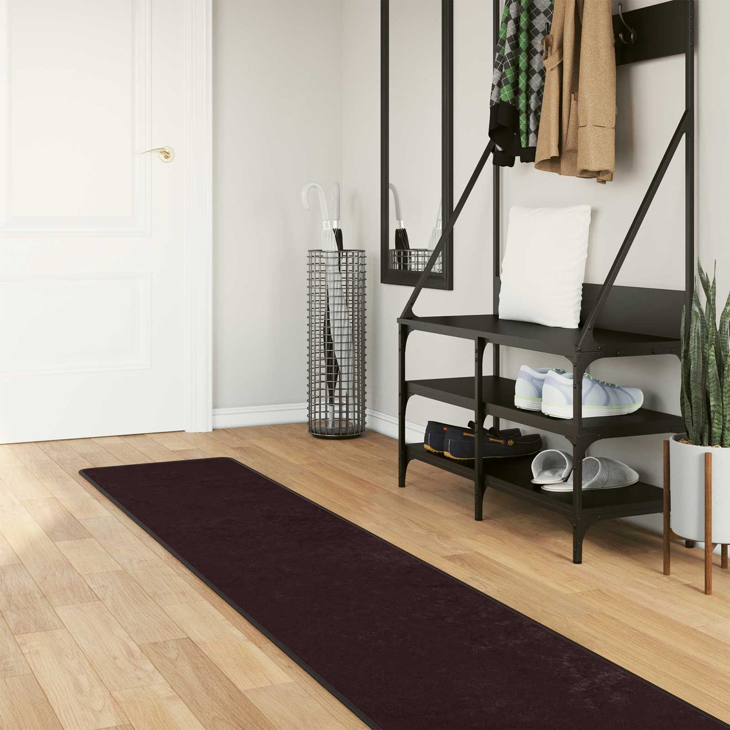 Rug Runner MARSA Anthracite 50 x 300 cm Polyester and PVC
