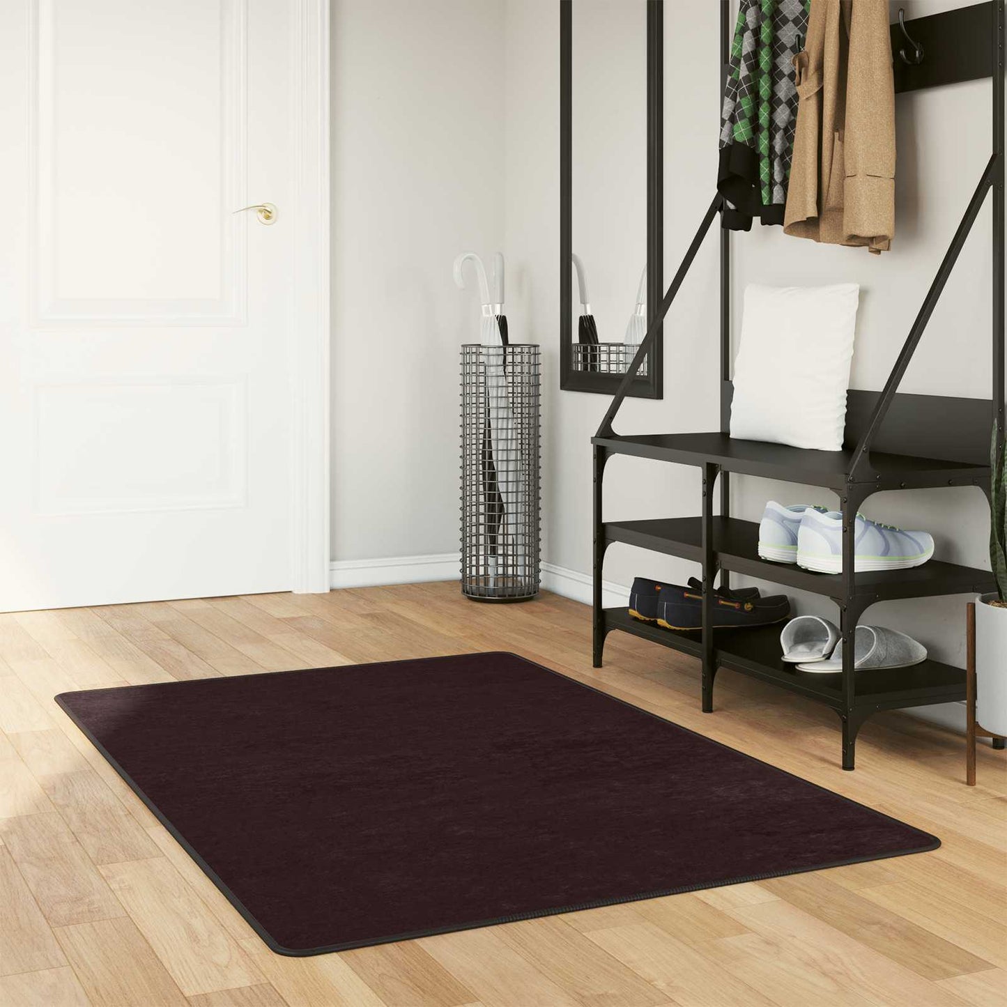 Rug Runner MARSA Anthracite 80 x 200 cm Polyester and PVC