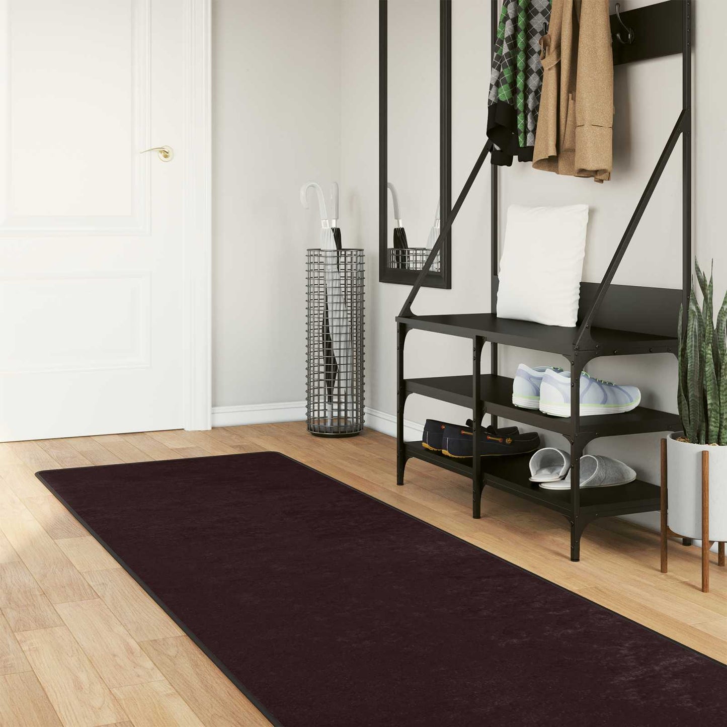 Rug Runner MARSA Anthracite 80 x 250 cm Polyester and PVC