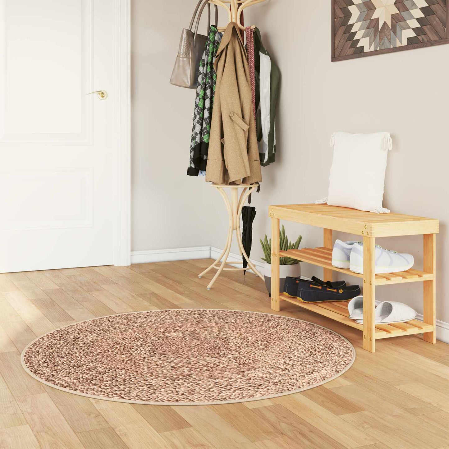 Rug Runner MARSA Yellow 120 x 120 cm Polyester and PVC