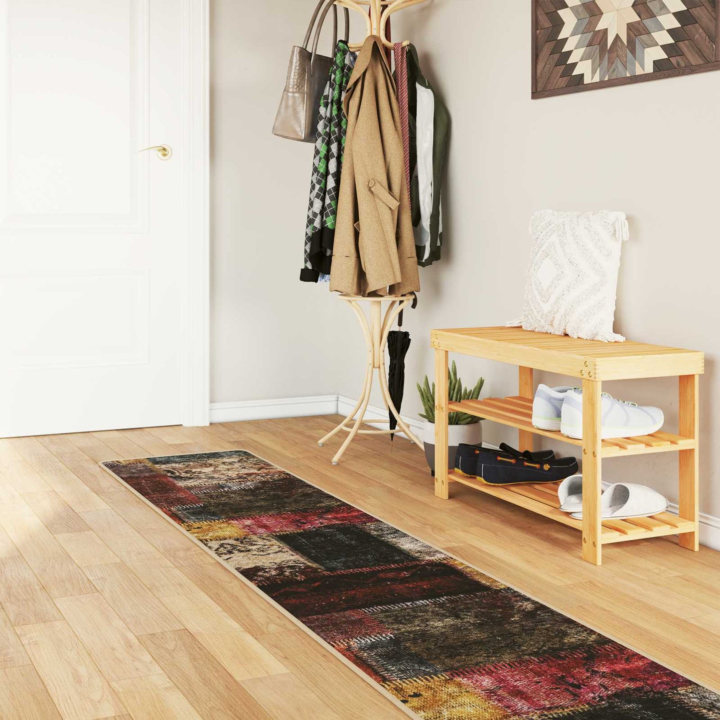 Rug Runner MARSA Multicolour 50 x 400 cm Polyester and PVC