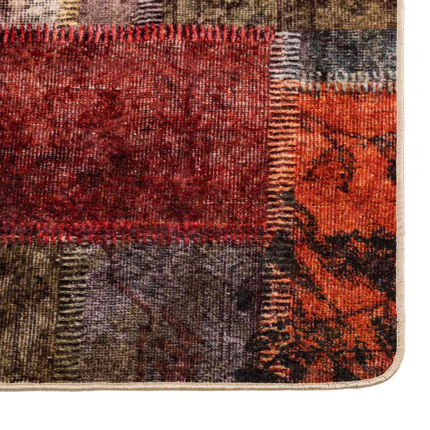 Rug Runner MARSA Multicolour 100 x 200 cm Polyester and PVC