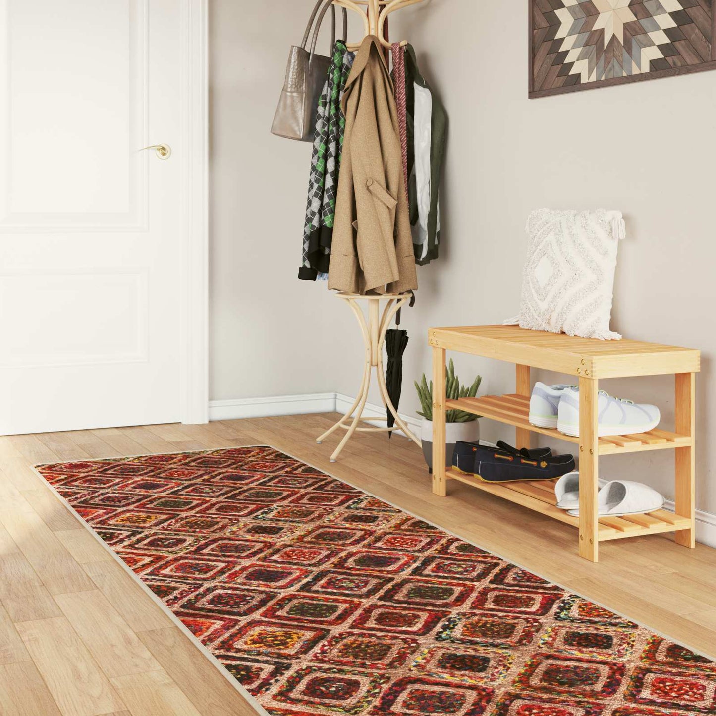 Rug Runner MARSA Multicolour 80 x 450 cm Polyester and PVC