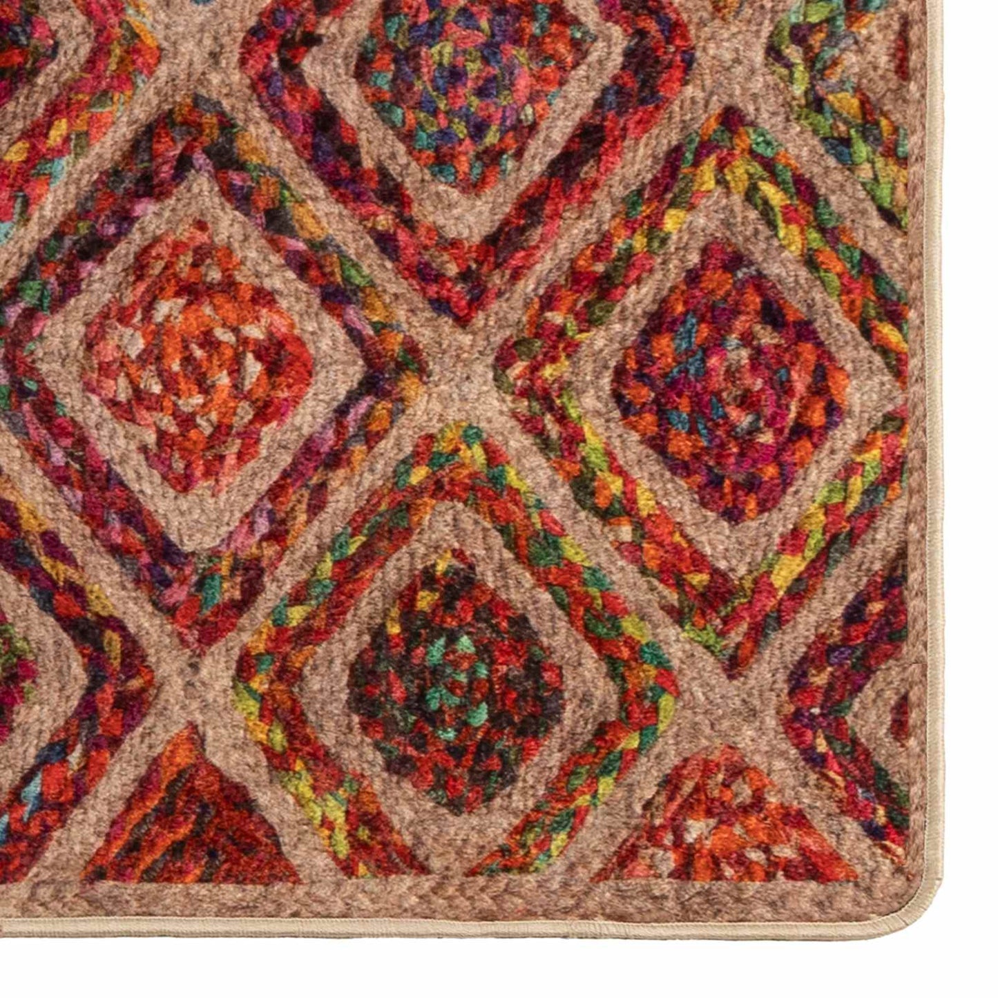 Rug Runner MARSA Multicolour 100 x 200 cm Polyester and PVC