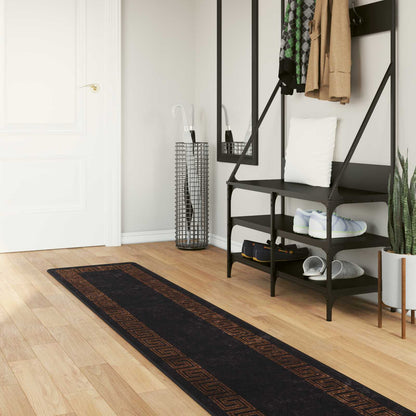 Rug Runner MARSA Black 50 x 350 cm Polyester and PVC