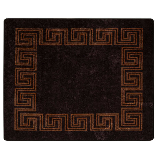Rug Runner MARSA Black 80 x 100 cm Polyester and PVC