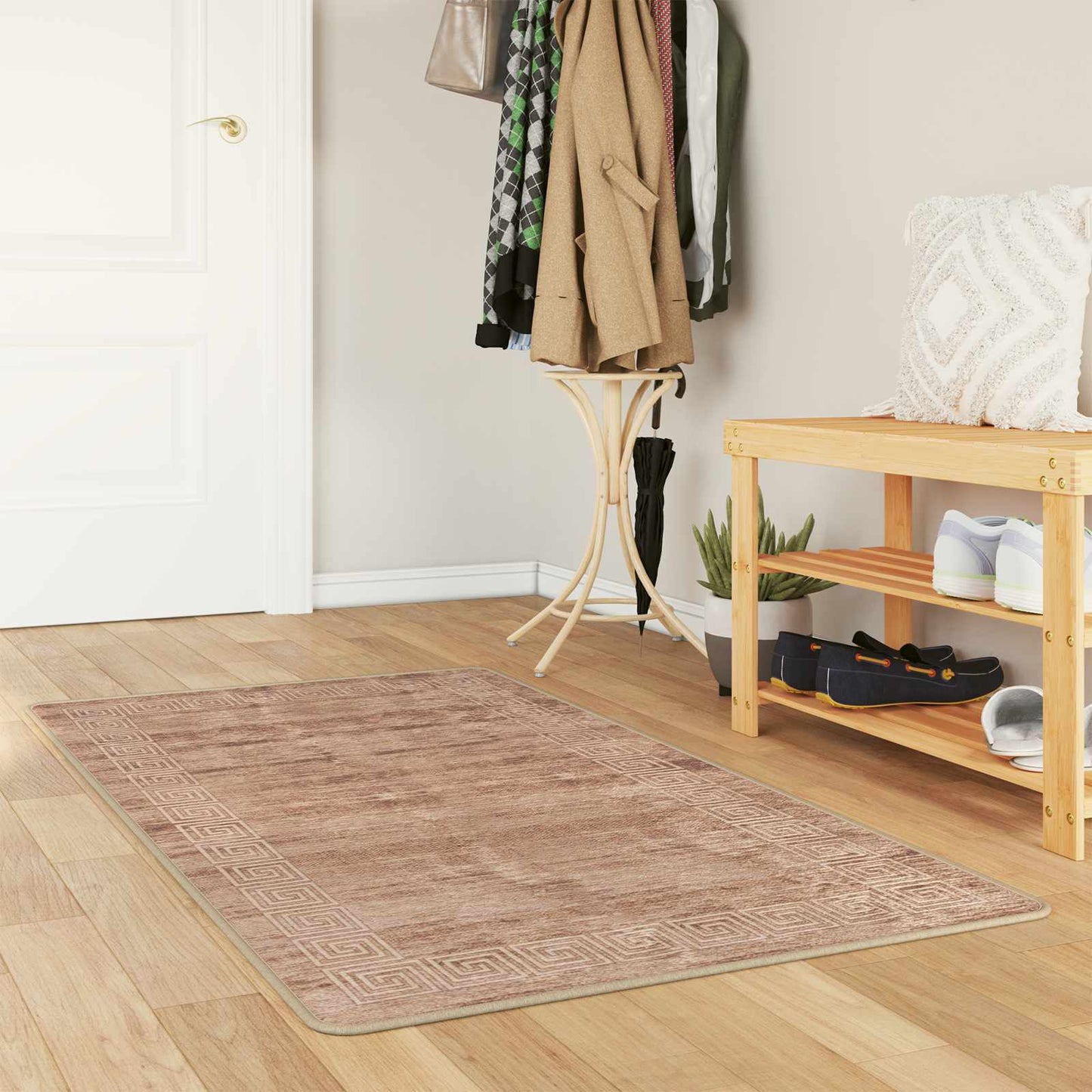 Rug Runner MARSA White 80 x 100 cm Polyester and PVC