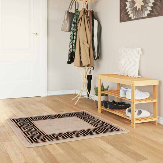 Rug Runner MARSA Black 100 x 100 cm Polyester and PVC