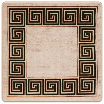 Rug Runner MARSA Black 100 x 100 cm Polyester and PVC