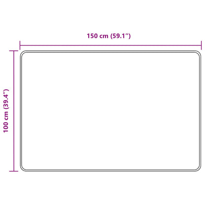 Rug Runner MARSA Black 100 x 150 cm Polyester and PVC