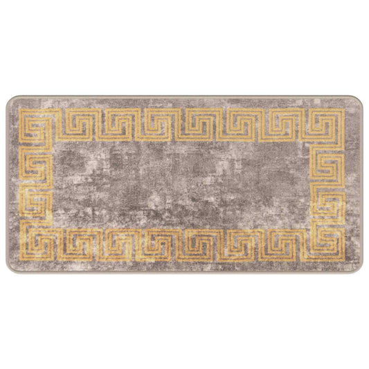 Rug Runner MARSA Grey 50 x 100 cm Polyester and PVC