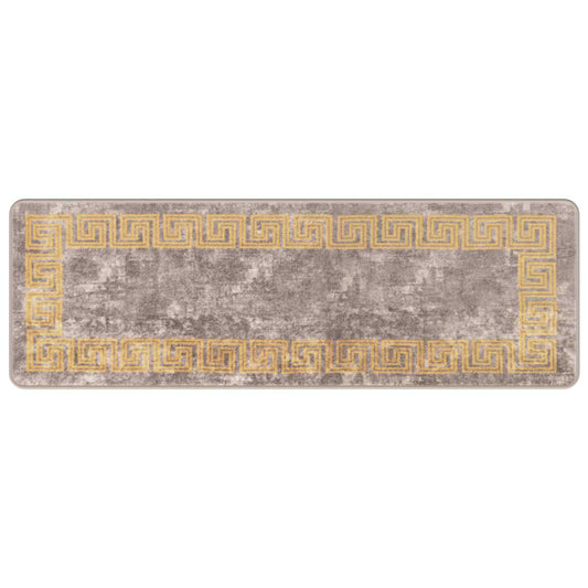 Rug Runner MARSA Grey 50 x 150 cm Polyester and PVC