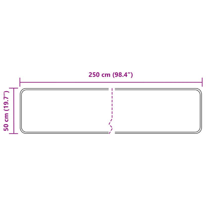Rug Runner MARSA Grey 50 x 250 cm Polyester and PVC