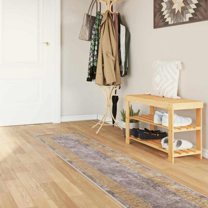 Rug Runner MARSA Grey 50 x 350 cm Polyester and PVC