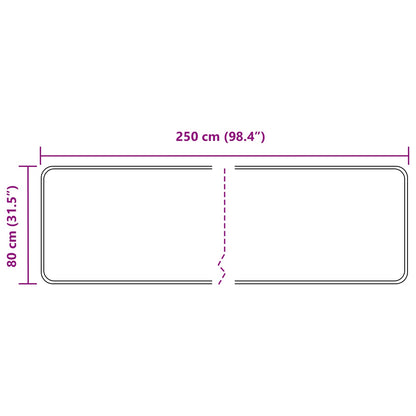 Rug Runner MARSA Grey 80 x 250 cm Polyester and PVC