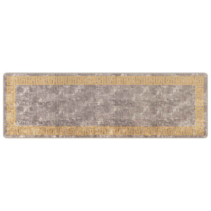 Rug Runner MARSA Grey 80 x 250 cm Polyester and PVC