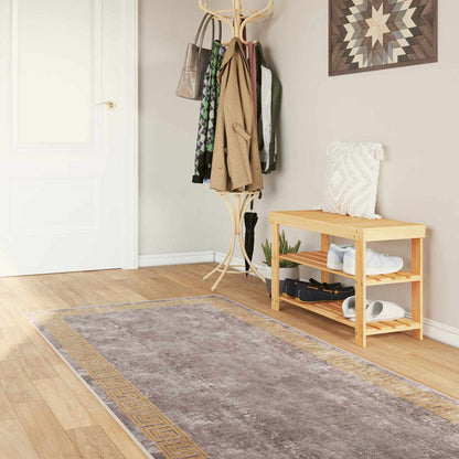Rug Runner MARSA Grey 80 x 350 cm Polyester and PVC