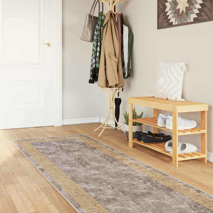 Rug Runner MARSA Grey 80 x 450 cm Polyester and PVC