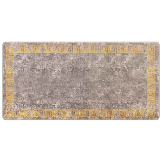 Rug Runner MARSA Grey 100 x 200 cm Polyester and PVC