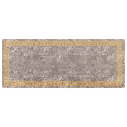 Rug Runner MARSA Grey 100 x 250 cm Polyester and PVC