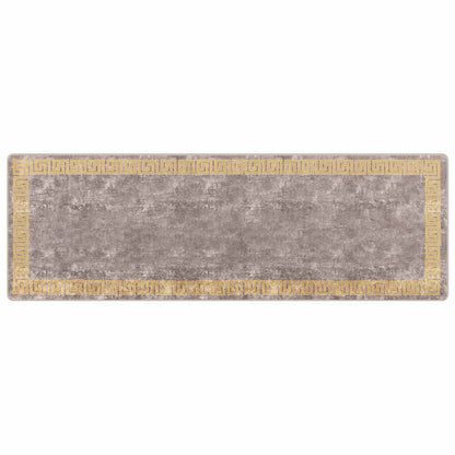Rug Runner MARSA Grey 100 x 300 cm Polyester and PVC
