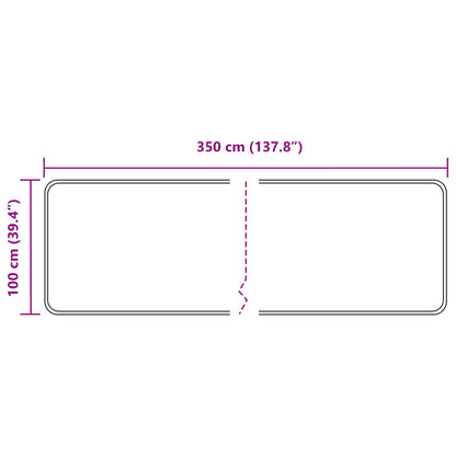 Rug Runner MARSA Grey 100 x 350 cm Polyester and PVC