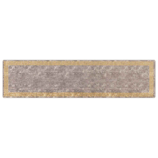 Rug Runner MARSA Grey 100 x 400 cm Polyester and PVC
