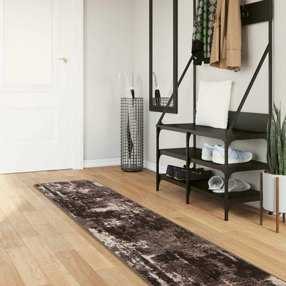 Rug Runner MARSA Black 50 x 250 cm Polyester and PVC