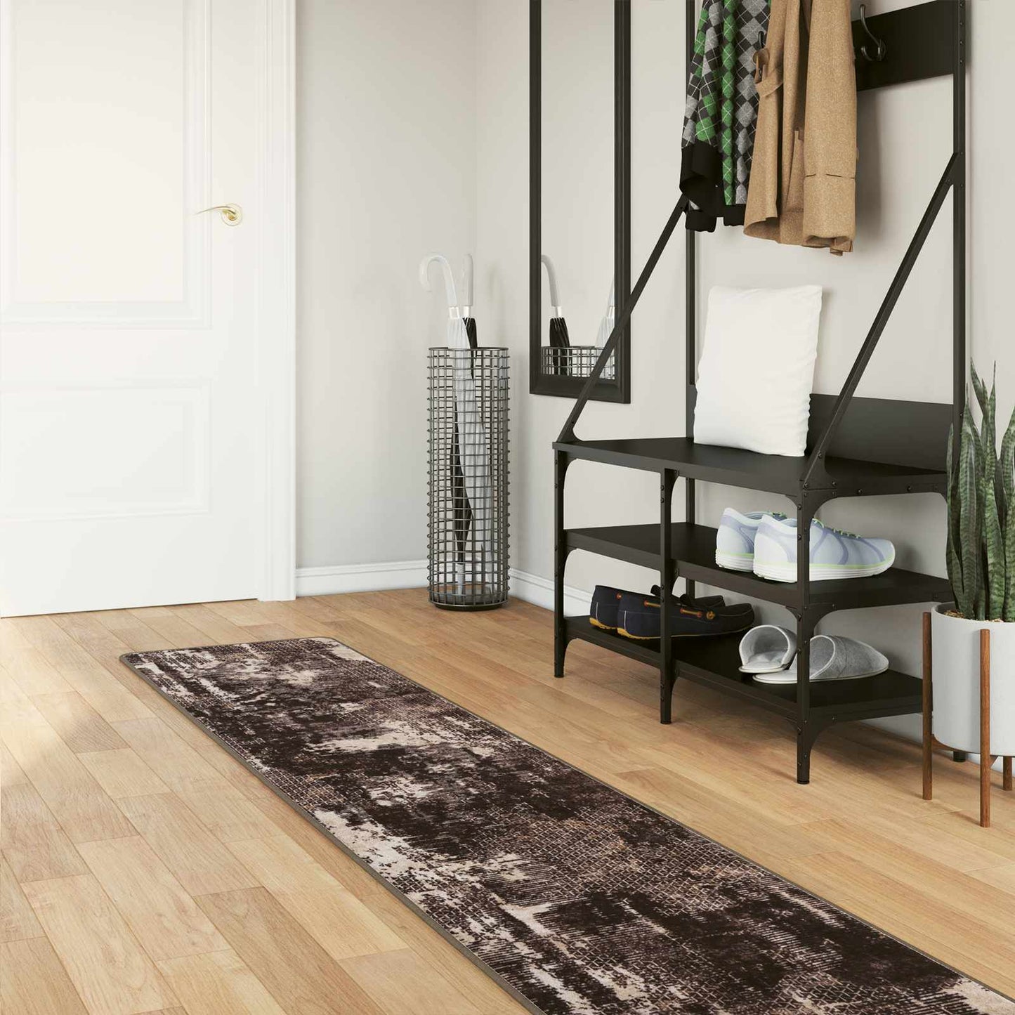 Rug Runner MARSA Black 50 x 450 cm Polyester and PVC