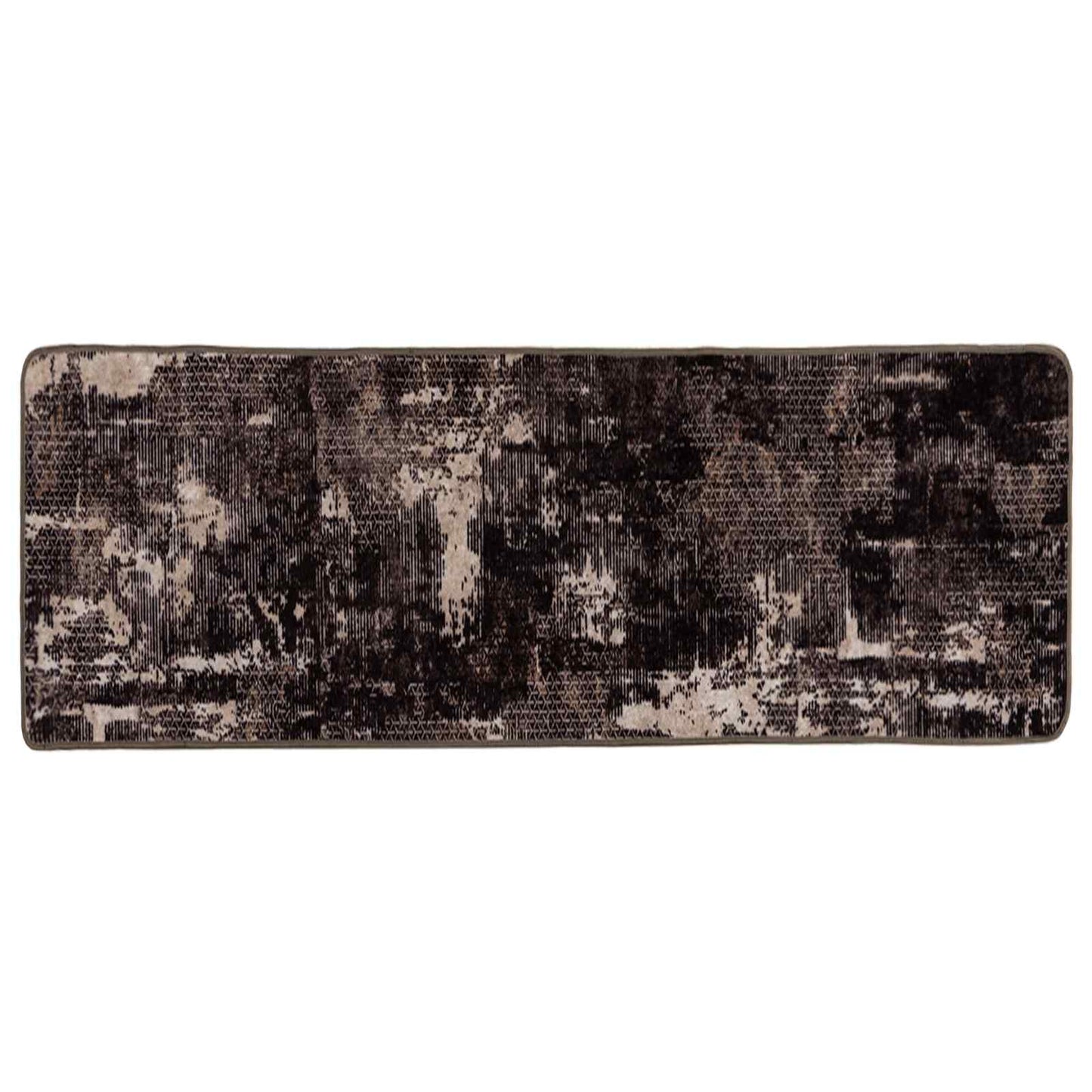 Rug Runner MARSA Black 80 x 200 cm Polyester and PVC