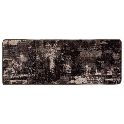 Rug Runner MARSA Black 80 x 200 cm Polyester and PVC