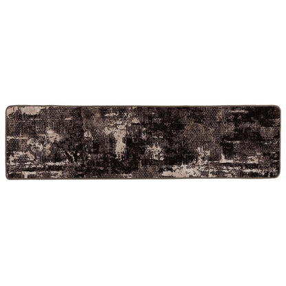 Rug Runner MARSA Black 80 x 350 cm Polyester and PVC